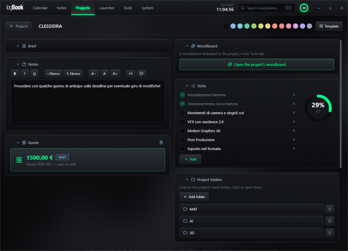 logBook — Projects